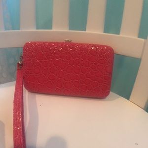 Pink, snakeskin hardcase wallet